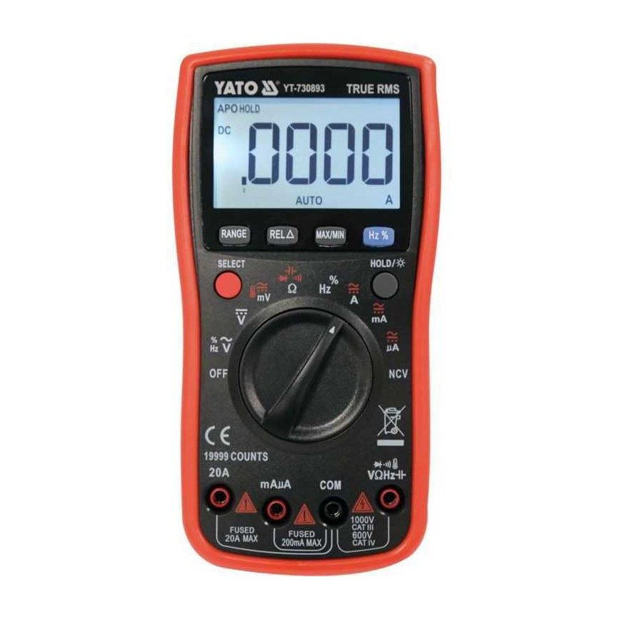 Yato Toya Sa Polijā Daugiafunkcionāls digitālais testers | TRUE RMS LCD 4000 (YT-730894) – 2