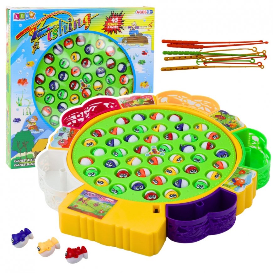 Игрушка Lean Toys "Рыбалка" с вращающимся озером и 5 удочками – 2
