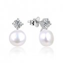 Beneto Silver earrings with real pearls TAGUP1649P Beneto Silver earrings with real pearls TAGUP1649P