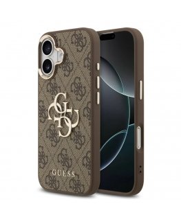 Apple iPhone 17 PU ādas 4G metāla logo zelta rāmis MagSafe vāciņš brūns