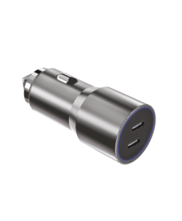 WG - Automašīnas lādētājs 2x USB 60W, 2x USB-C PD 30W, sudraba krāsā
