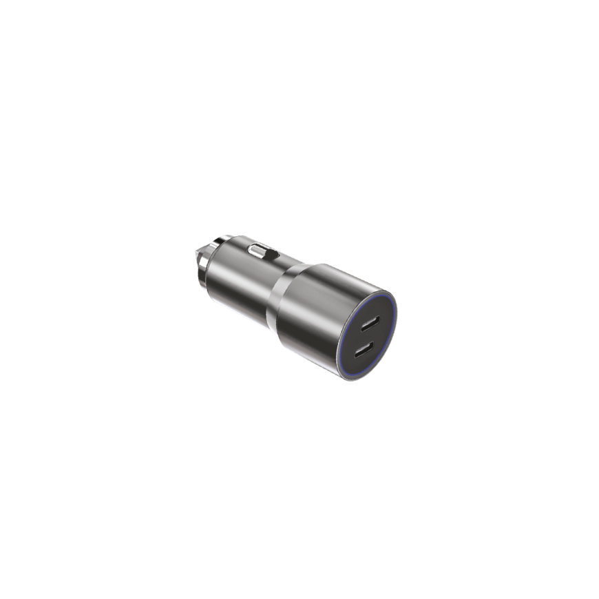 WG - Automašīnas lādētājs 2x USB 60W, 2x USB-C PD 30W, sudraba krāsā
