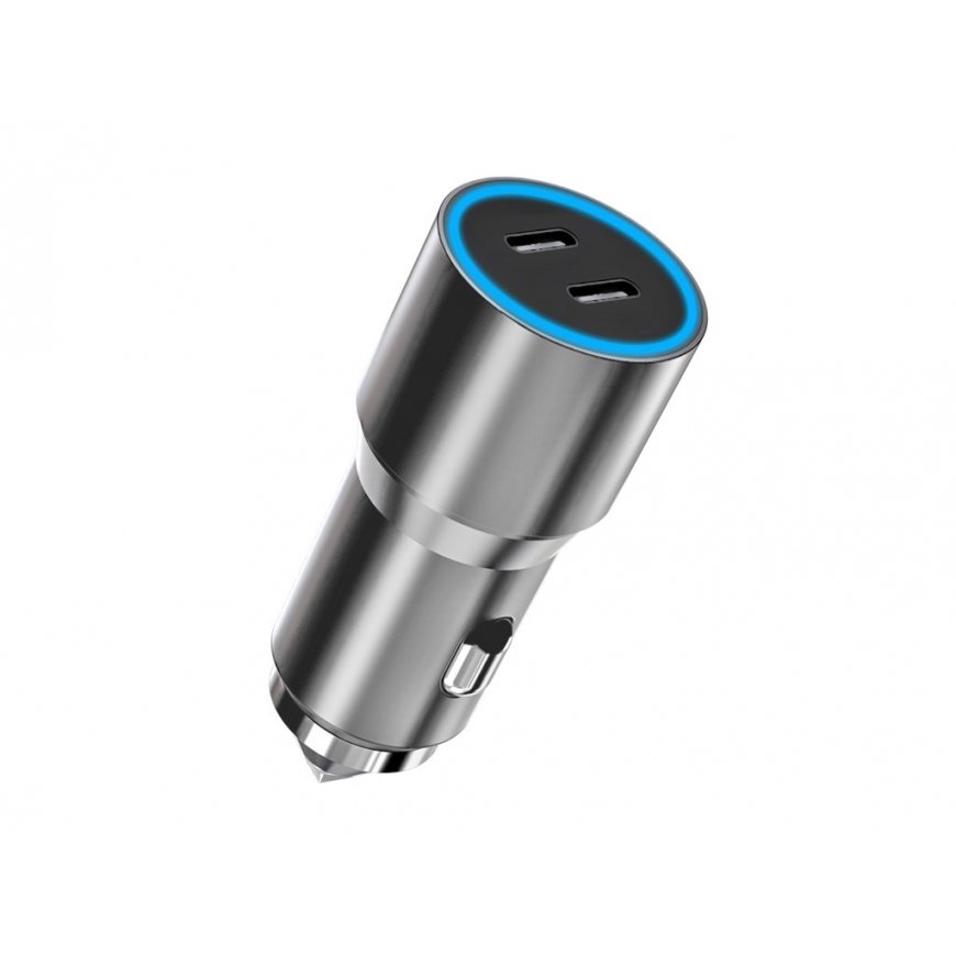 WG - Automobilinis įkroviklis 2x USB 60W, 2x USB-C PD 30W, sidabrinis – 2