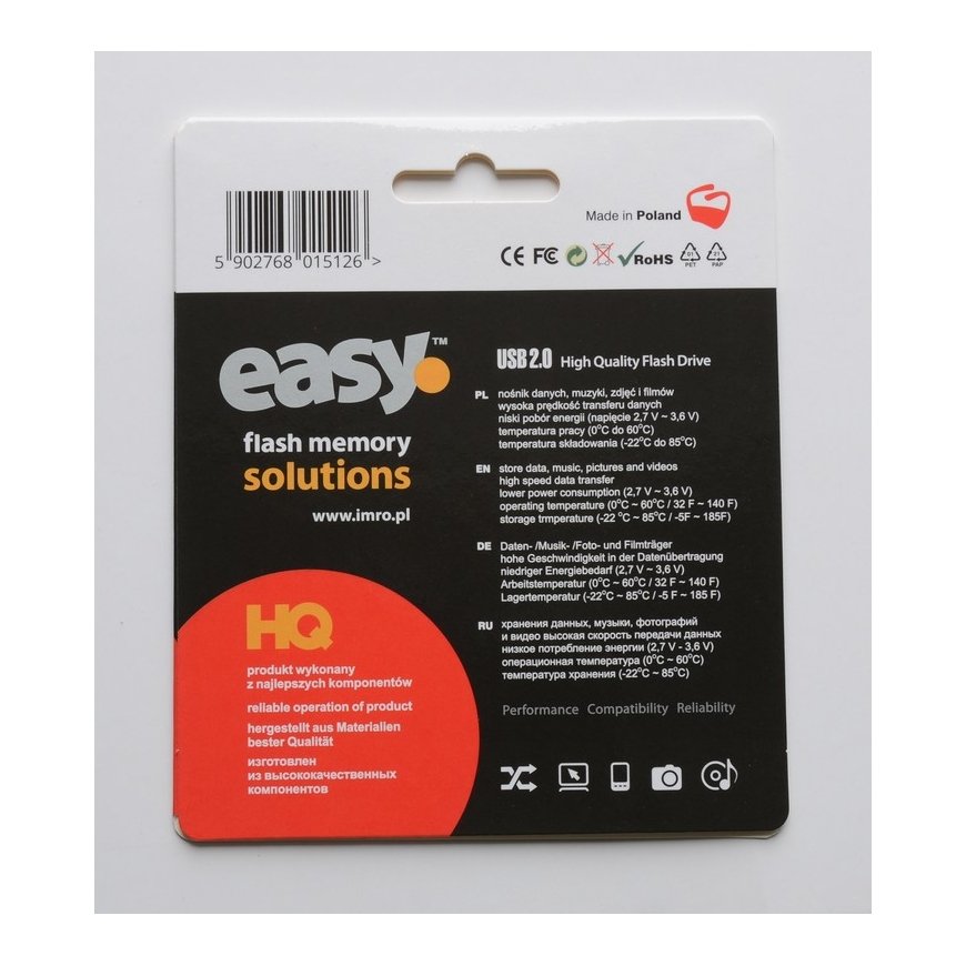 IMRO EASY/16GB USB atmintukas USB A tipo 2.0 Juoda – 2