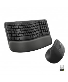 Logitech Wave & Lift Combo belaidė klaviatūra ir pelė