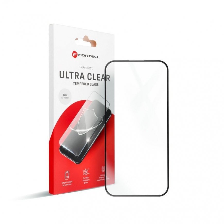 Forcell Ultra Clear stikls - Xiaomi Redmi 14C melnā krāsā