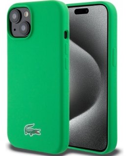 Чехол Lacoste из жидкого силикона с микрофиброй и логотипом крокодила MagSafe для iP
