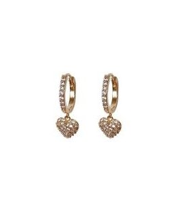 Brilio Silver Kullatud südamekujulised kõrvarõngad tsirkoonia kividega EA1197Y