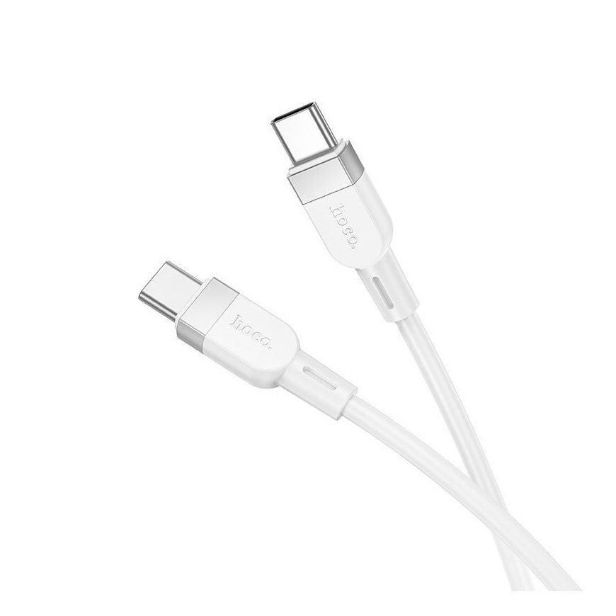 X109 Enerģija 60W silikona uzlādes datu kabelis C uz C (L1M) balts