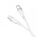 X109 Enerģija 60W silikona uzlādes datu kabelis C uz C (L1M) balts X109 Enerģija 60W silikona uzlādes datu kabelis C uz C (L1M) balts