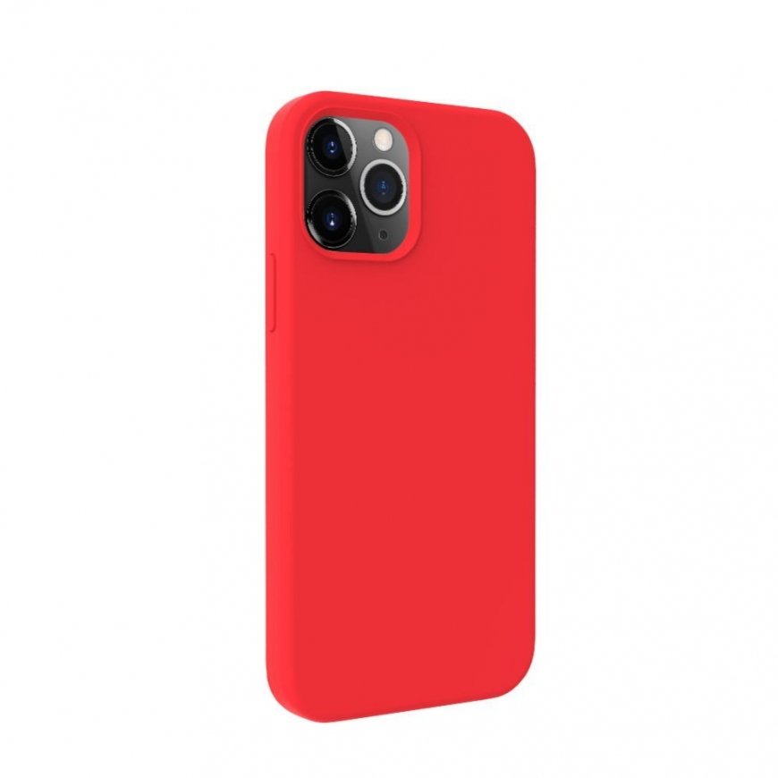 Apple iPhone 12 / 12 Pro Premium Magsafe Pehmeä Kosketus Silikoni Kuori Punainen