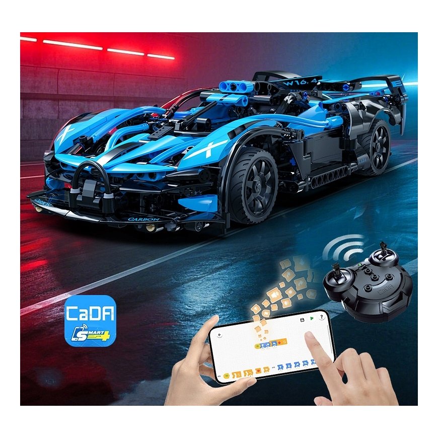 CaDA būvniecības bloki "Racer" tālvadības