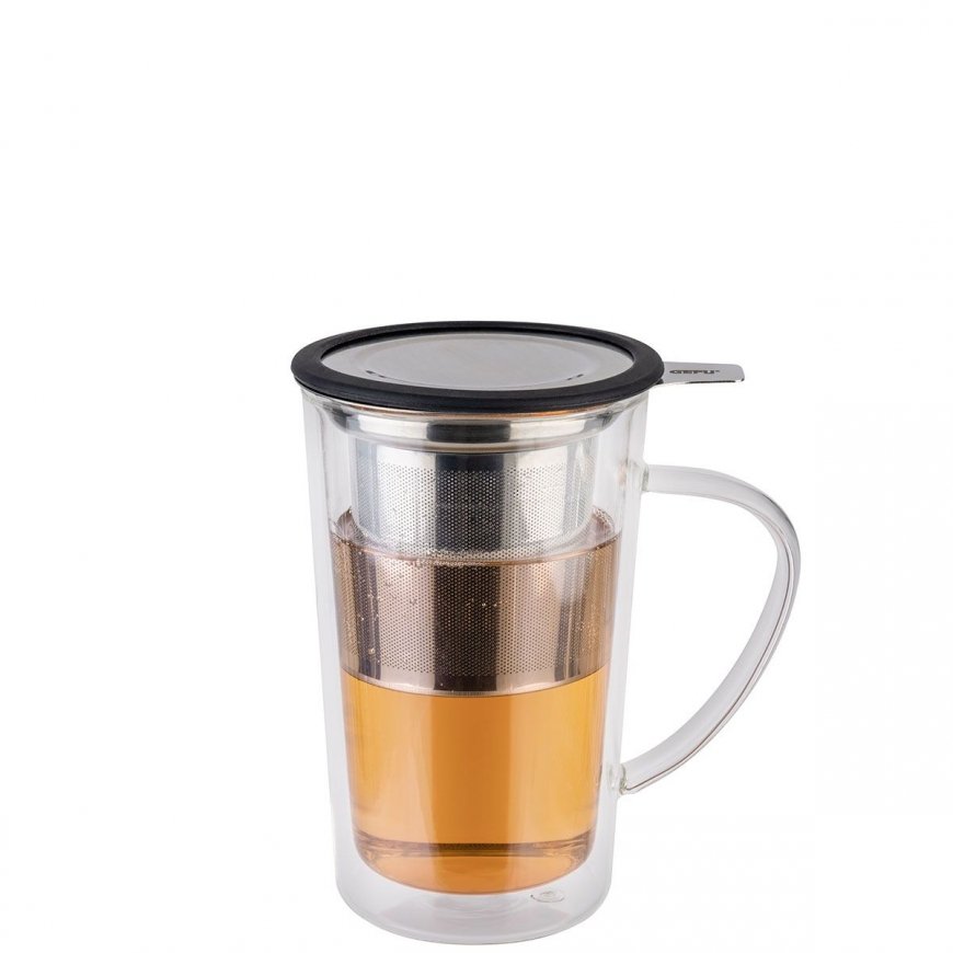 GEFU MIRA krūze Melns, Caurspīdīgs Tēja 1 pcs