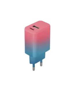 Setty USB + USB-C 20W LSIG-AC-20 įkroviklis baltas-rožinis gradientas