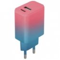 Setty charger USB + USB-C 20W LSIG-AC-20 white-pink gradient Setty charger USB + USB-C 20W LSIG-AC-20 white-pink gradient