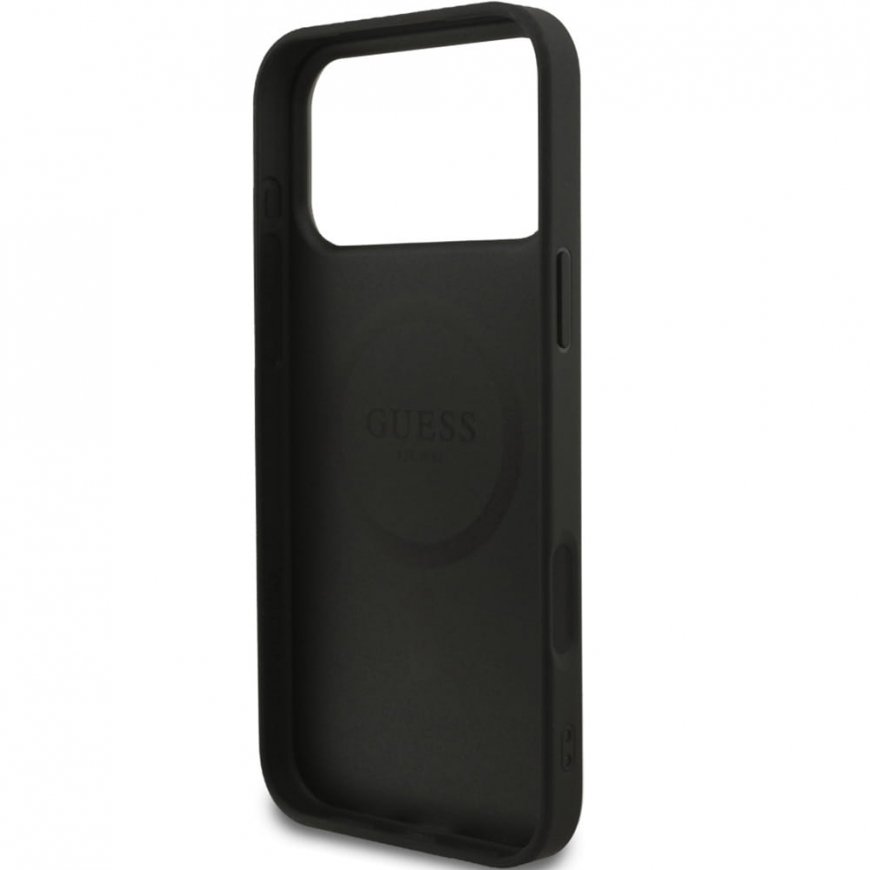 Dėklas Guess Grained Ring MagSafe do iPhone 17 Pro Max juoda – 2