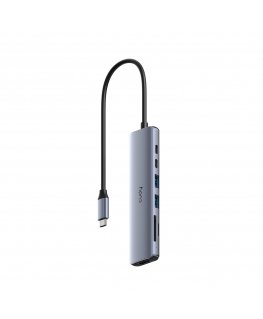 Cudy UH407 хаб-разветвитель USB 3.2 Gen 1 (3.1 Gen 1) Type-C 5000 Мбит/с Серый, Серебристый