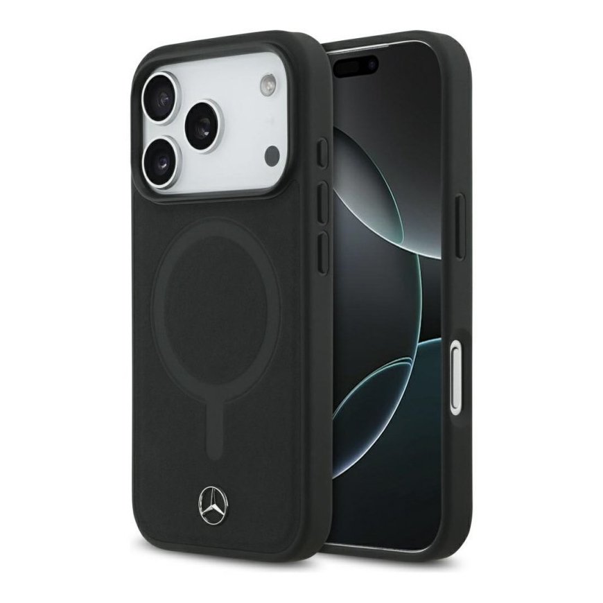 Чехол Mercedes Plain Smooth Leather MagSafe для iPhone 17 P