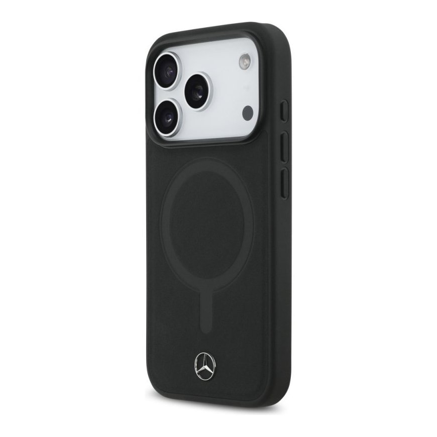 Etui Mercedes vienkāršā gludā āda MagSafe iPhone 17 P – 2