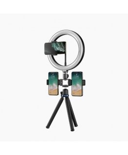 O1 Flexi tripod stand 30cm + 10'' LED Ring with cable remote&Phone / 3/4 screw fix Black