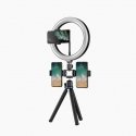 O1 Flexi tripod stand 30cm + 10'' LED Ring with cable remote&Phone / 3/4 screw fix Black