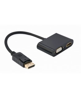 Gembird A-DPM-HDMIFVGAF-01 DisplayPort-kaabel 0,1 m Must