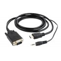 Gembird A-HDMI-VGA-03-6 videokaapeli-adapteri 1,8 m HDMI-tyyppi A (vakio) VGA (D-Sub) + 3.5mm musta