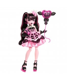 Monster High Scary Sweet Birthday Draculaura Doll in Party Dress with Balloon & Gift