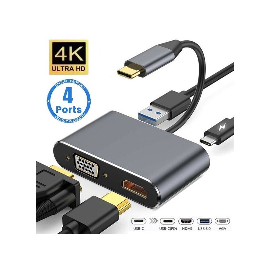 Riff 4in1 adapteris konvertētājs USB-C uz