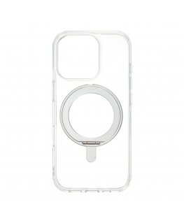FoneKit Premium Kickstand MagSafe-yhteensopiva suojakuori jalustalla, iPhone 16 Pro, läpinäkyvä