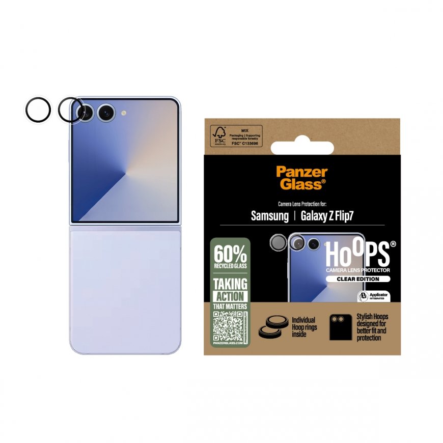 PanzerGlass ® Hoops® Transparent Camera Lens Protector Samsung Galaxy Z Flip7 Caurspīdīgs ekrāna aiz – 2