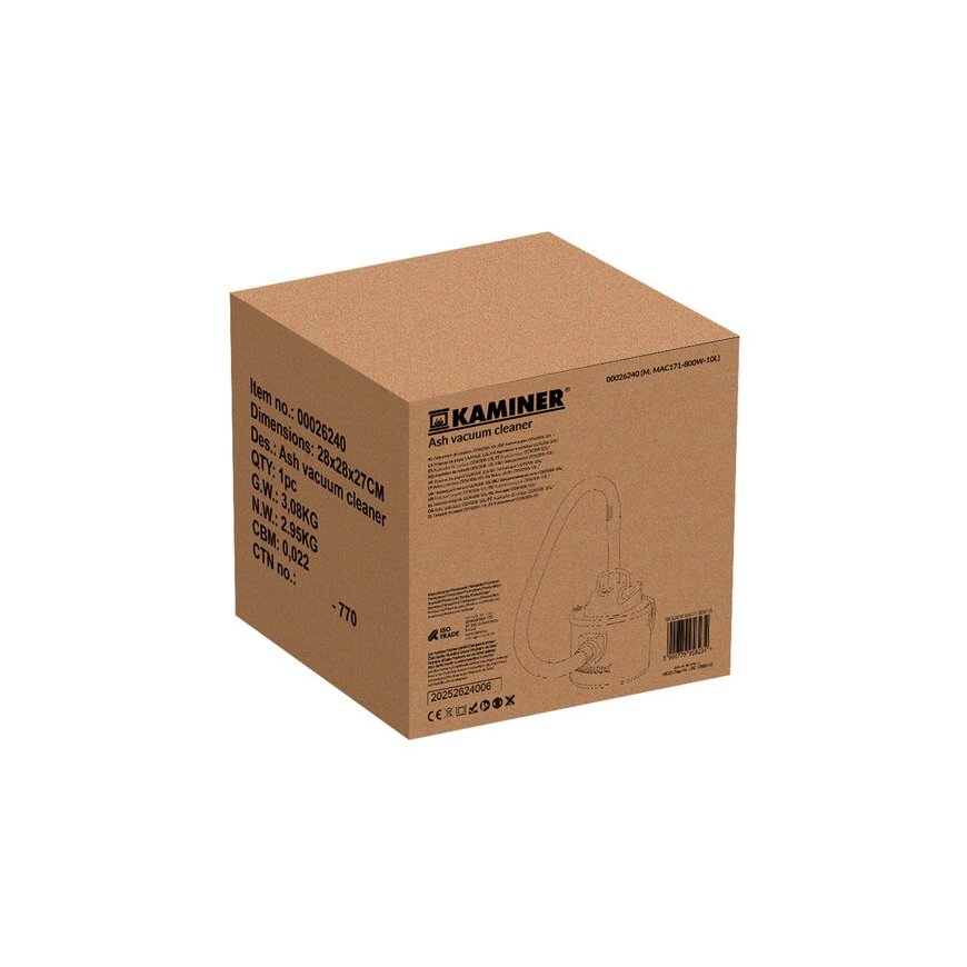 Пылесос для золы ODK008-10L Kaminer 26240 – 2