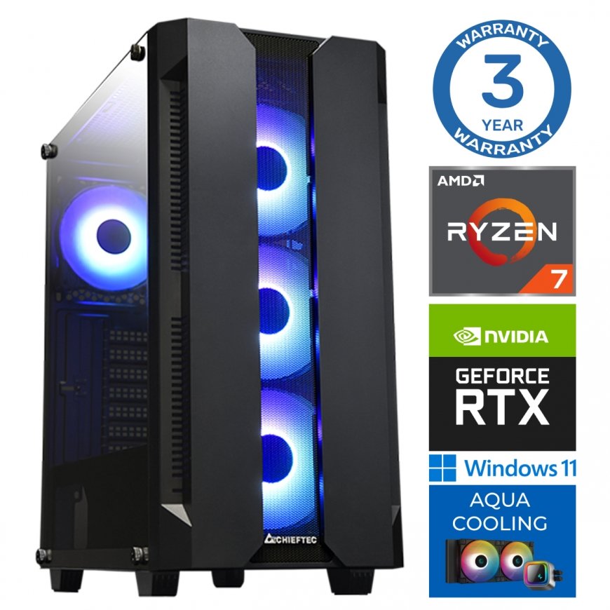 INTOP AQUA Ryzen 7 7700X 64GB DDR5 2TB SSD M.2 NVME + 2TB RTX5050 8GB WIN11