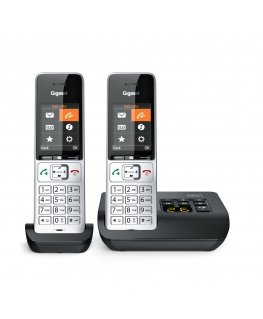 Gigaset COMFORT 500A duo Analog/DECT telephone Caller ID Black, Silver