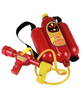 Theo Klein Fireman's water sprayer, net bag + header card