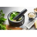 GEFU 35300 mortteli & survin musta, Ruostumaton teräs Graniitti, Ruostumaton teräs Huhmare