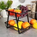 Vaisių ir daržovių krepšelis 2 pakopų metalinis juodas VILDE 28 x 17,5 x 21 cm Vaisių ir daržovių krepšelis 2 pakopų metalinis juodas VILDE 28 x 17,5 x 21 cm