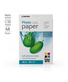 ColorWay Matte self-adhesive Photo Paper, 50 sheets, A4, 120 g/m²