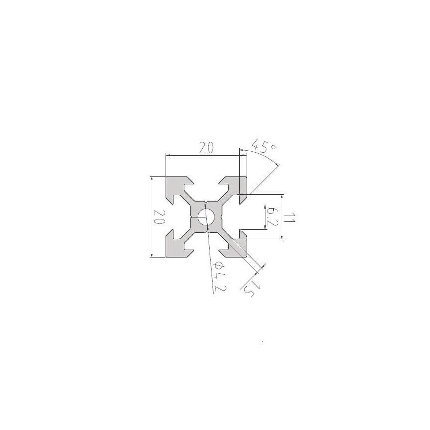 Porakone Oem Alumiiniprofiili V-SLOT 2020 - 1500mm pituus – 2