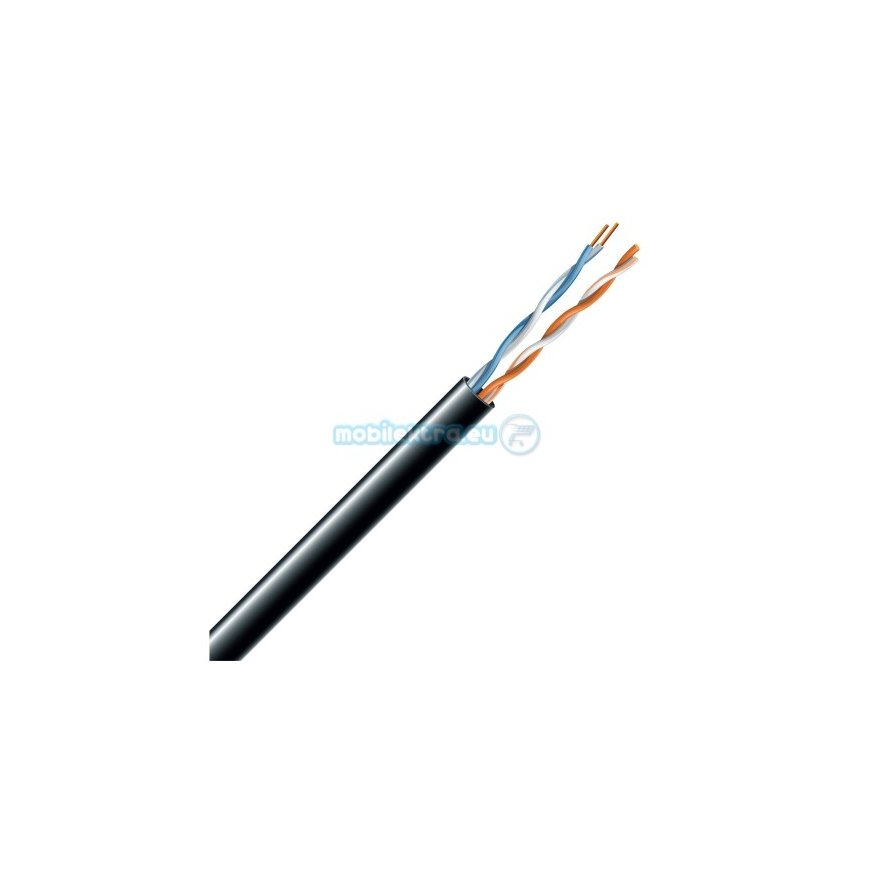 LAN-verkkojohto ECG UTP 5e (ulkokäyttöön, PE, Fca, 305m, 24 AWG/0.51mm) – 2