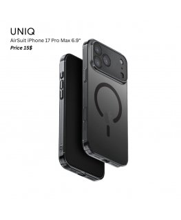UNIQ Airsuit dėklas iPhone 17 Pro Max Magclick įkrovimui juodas