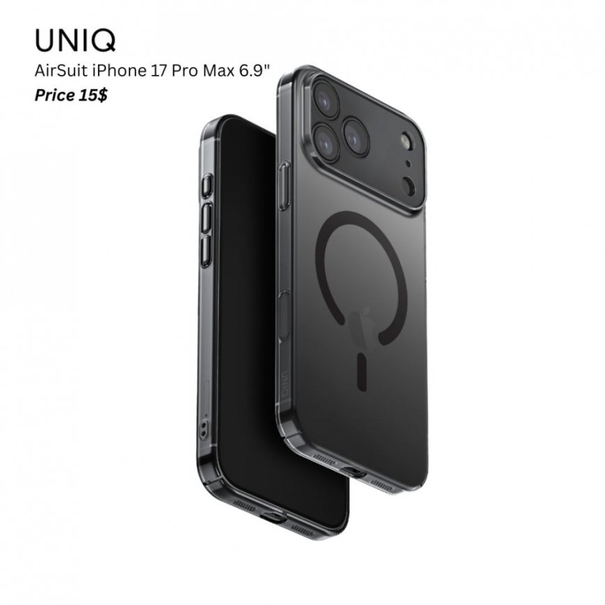 UNIQ Airsuit maciņš iPhone 17 Pro Max Magclick uzlādei melns – 2