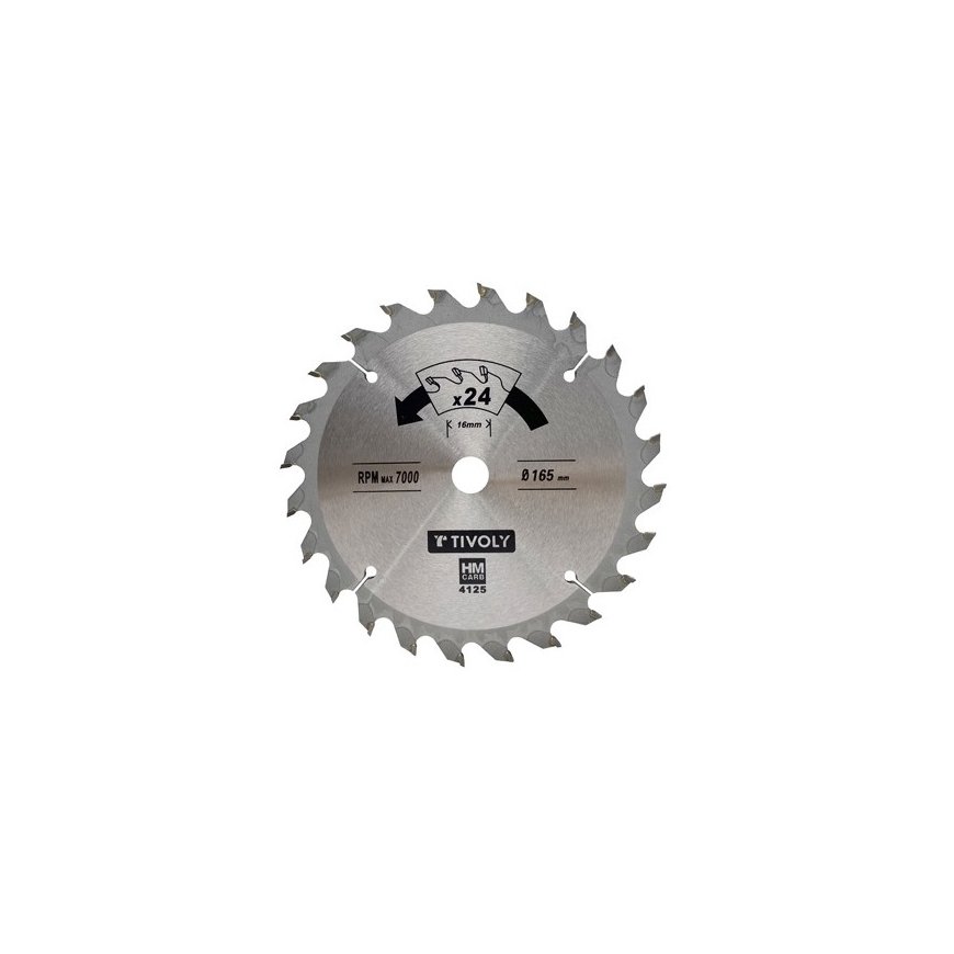 Tivoly Diskinis pjūklas medžiui 160x20x2.45/1.5mm, z20, 15°, (16mm adapteris) – 2