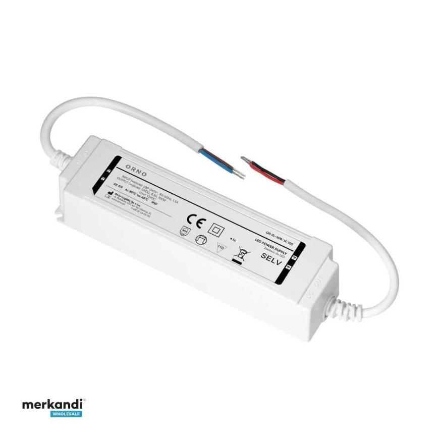 Orno LED-virtalähde IP67, tiivis, 12V, 100W, muovikotelo – 2