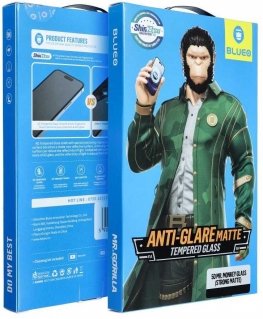 Blueo LCD apsauginis stikliukas 5D Mr. Monkey Glass (Strong Matte) Apple iPhone 17 juodas