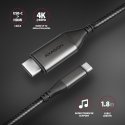 Axagon RVC-HI2MC vaizdo kabelio adapteris 1,8 m C tipo USB HDMI Juoda Axagon RVC-HI2MC vaizdo kabelio adapteris 1,8 m C tipo USB HDMI Juoda