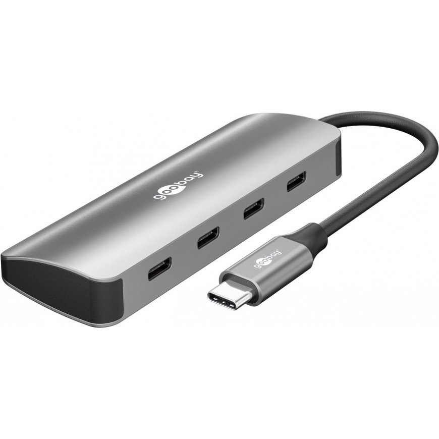 Goobay 76565 Slim 4-Port USB Hub, USB-C™ to USB-C™, 10
