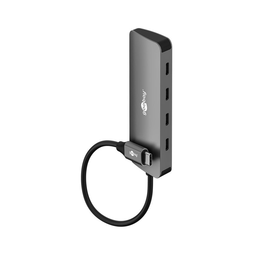 Goobay 76565 Slim 4-портовый USB-хаб, USB-C™ на USB-C™, 10 – 2