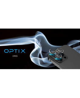 UNIQ Optix Aluminum Camera Lens Protector designed for Apple iPhone 17 with applicator, black color