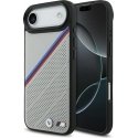 Чехол BMW M Tricolor с металлическим логотипом MagSafe для iPhone 17 Air серый
